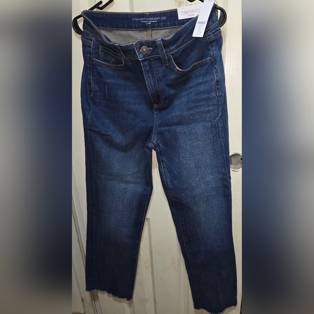 Chico's High Rise Straight Leg Dark Denim